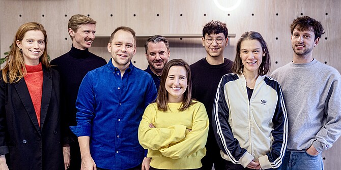 Team von Recovery Cat: Von links nach rechts: Alissa Maresa Rohrbach, Jakob Kaminski, Toni Muffel, Dennis Stratmann, Elisabeth Kress, Hanhoan Truong, Katrin Friedmann, Felix Machleid