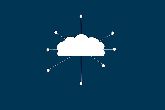 Wolke, mit Punkten, sie mit ihr zu einem Netzwerk verbunden sind