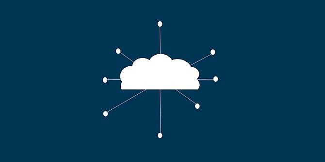 Wolke, mit Punkten, sie mit ihr zu einem Netzwerk verbunden sind