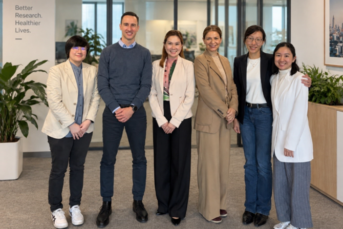 Das Projektteam des Co-Innovationsprogramms: V.l.n.r. Sock Yue Thong, Avner Shahal, Clarice Chen, Hana Hastor, Vivien Won, Andrea Ang © Avner Shahal