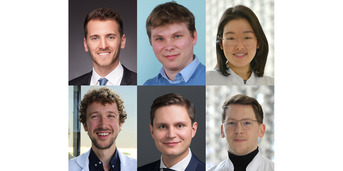Collage von Porträtfotos von Dr. med. Charlie Alexander Hamm, Dr. Mikhail Protopopov, PD Dr. med. Woo Ri Chae, Dr. med. Steffen Fuchs, Dr. med. Jan Wandrey, Dr. med. Marco Zierhut